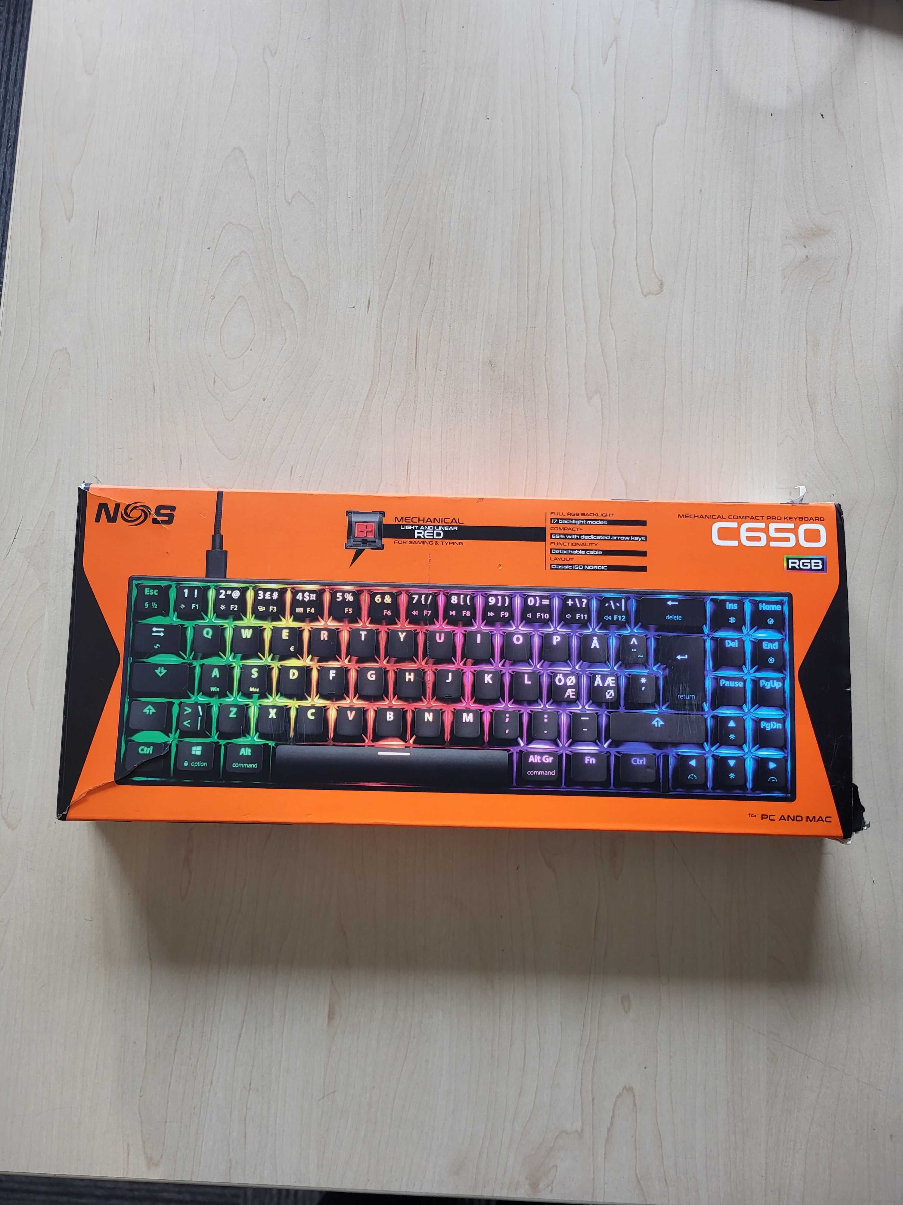 Klawiatura NOS mechaniczna kompaktowa RGB C650