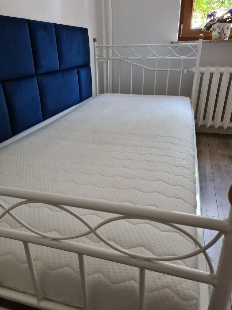 Łóżko metalowe 90x200 + materac + stelaż