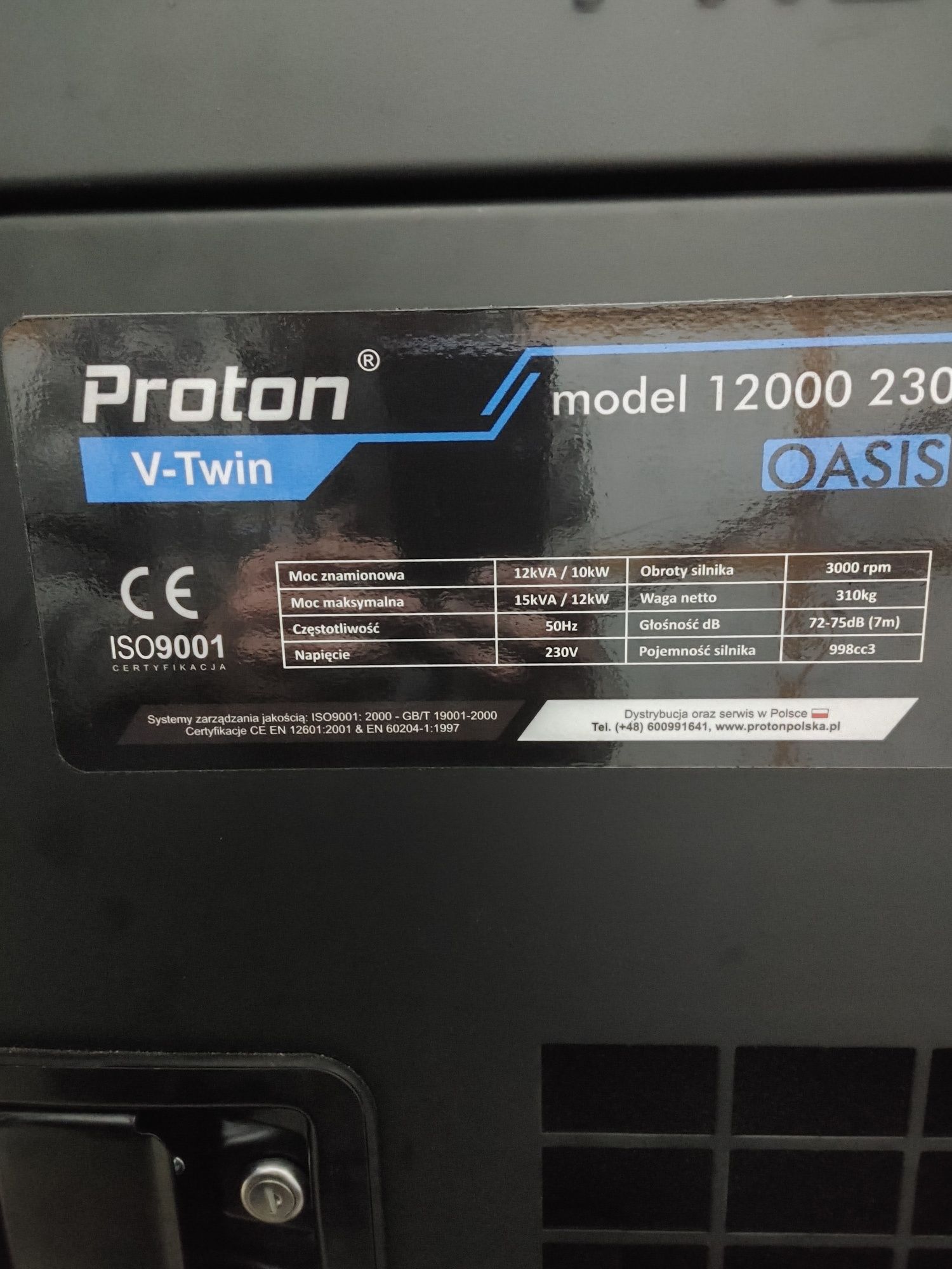 Agregat prądotwórczy  Proton 120 00  230 Oasis Diesel Lub zamiana