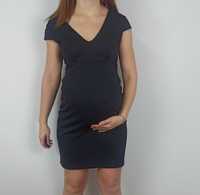 Elegancka sukienka ciążowa bez rękawów S 36 dekolt V  elastyczna