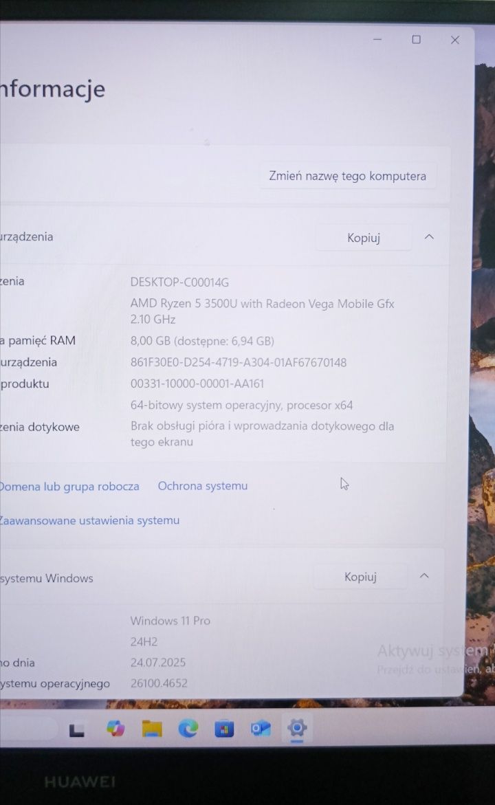 Laptop Huawei Matebook D15