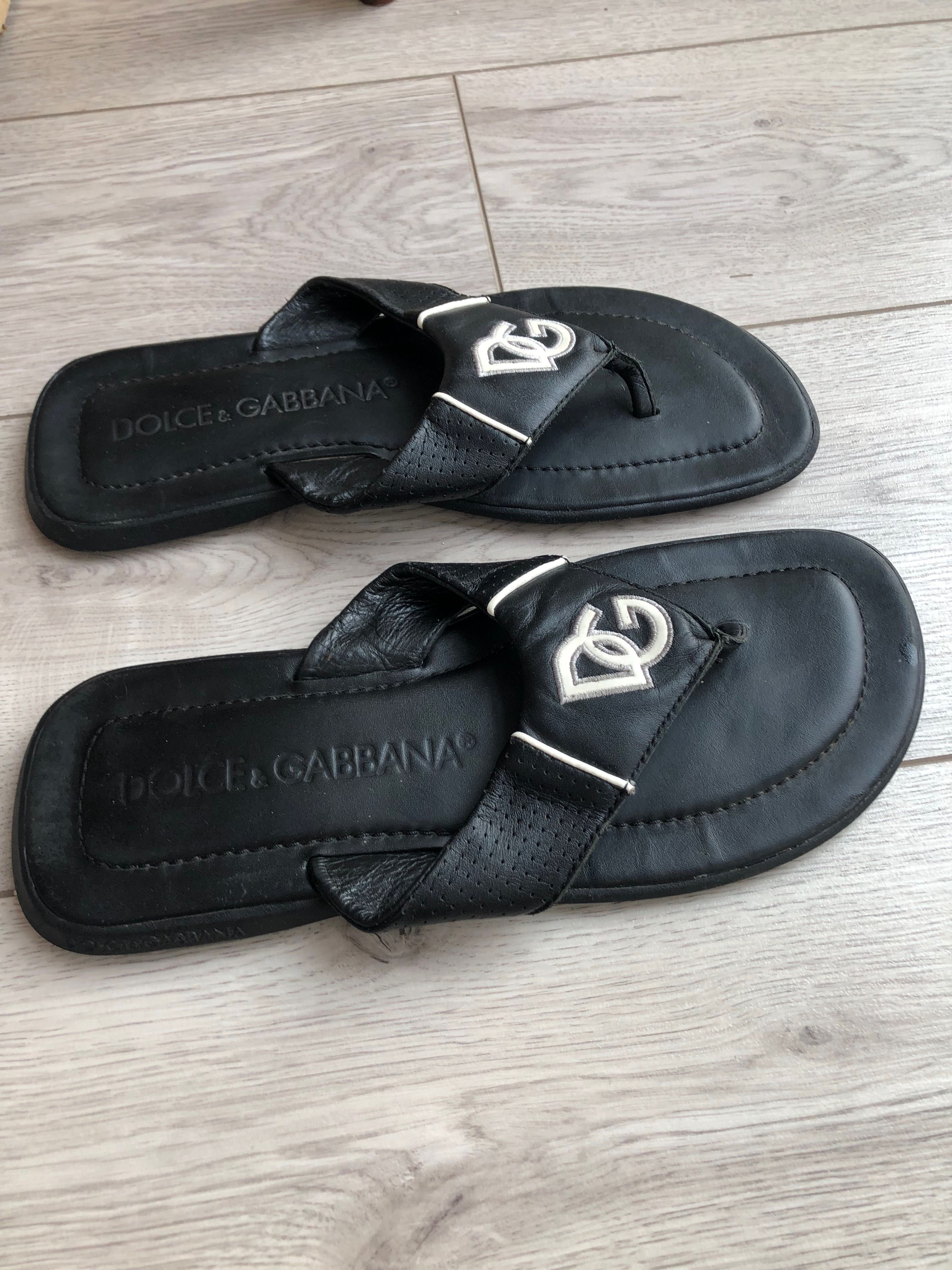 Чоловічі літні сандалі шльопанці Dolce&Gabbana шкіряні оригінал
