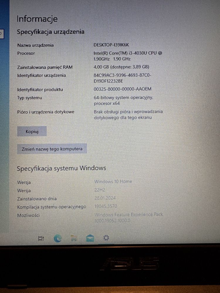 Laptop Asus K455L i3/4GB/SSD450GB/GeForce820M