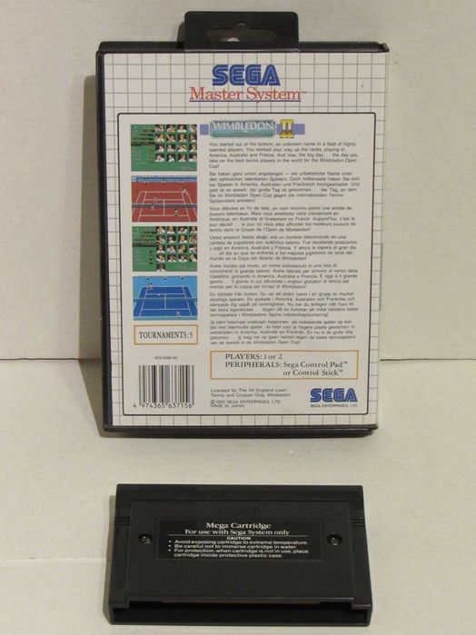 Jogo Sega Master System Wimbledon II