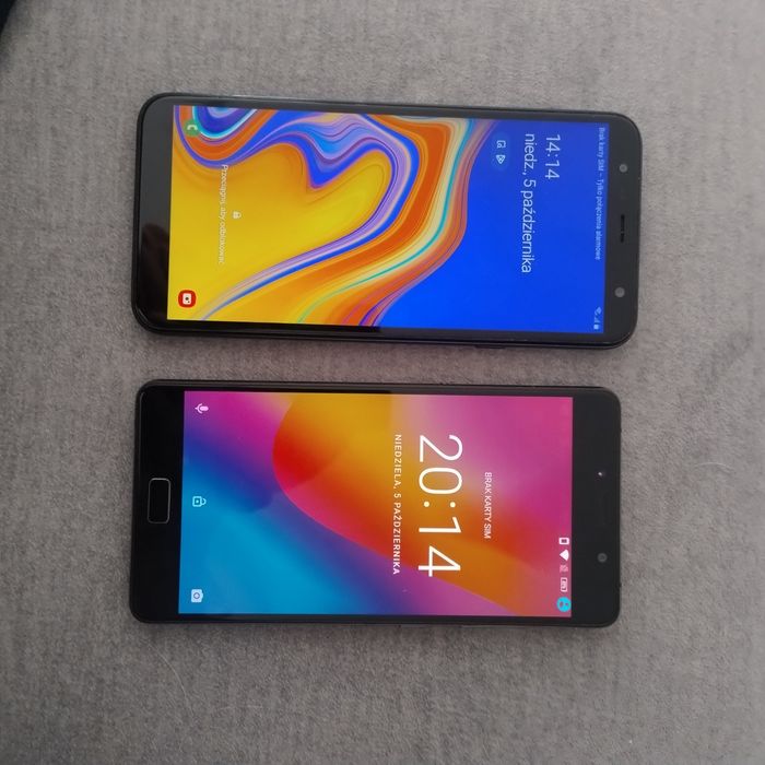 Dwa telefony komórkowe.