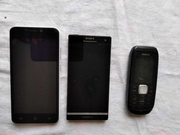 3 телефона и 6 зарядок Sony experia, Blackview ce0700, Nokia