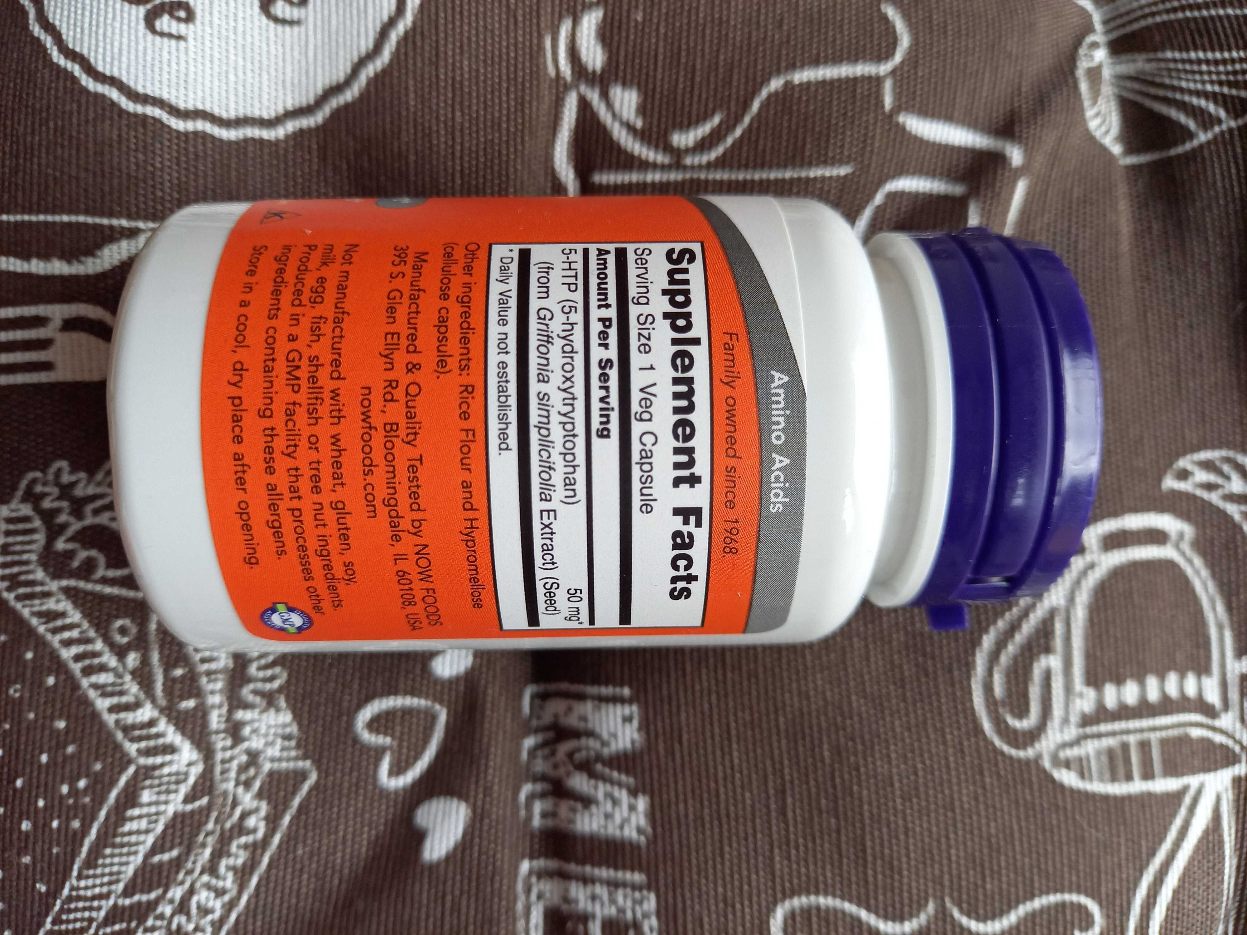 5 htp, now foods, 50 100 мг, 30 60 90 120 шт 5-гидрокситриптофан