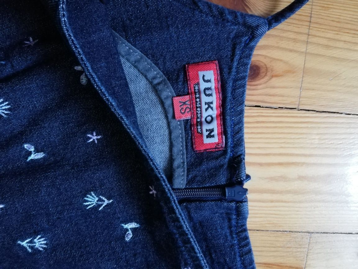 Klasyczna jeansowa sukienka mini dopasowana Jukon denim XS 34