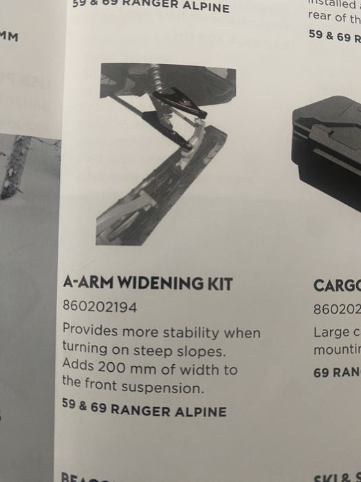 skuter śnieżny Lynx alpine poszerzenie wahaczy