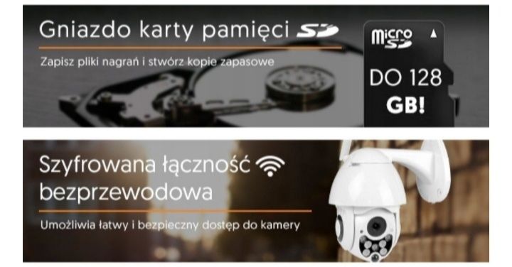 Obrotowa Kamera MONITORING Wifi FullHD Zewnętrzna Bezprzewodowa IR PL