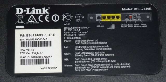 D-Link DSL-2740B Wifi ADSL Modem Router