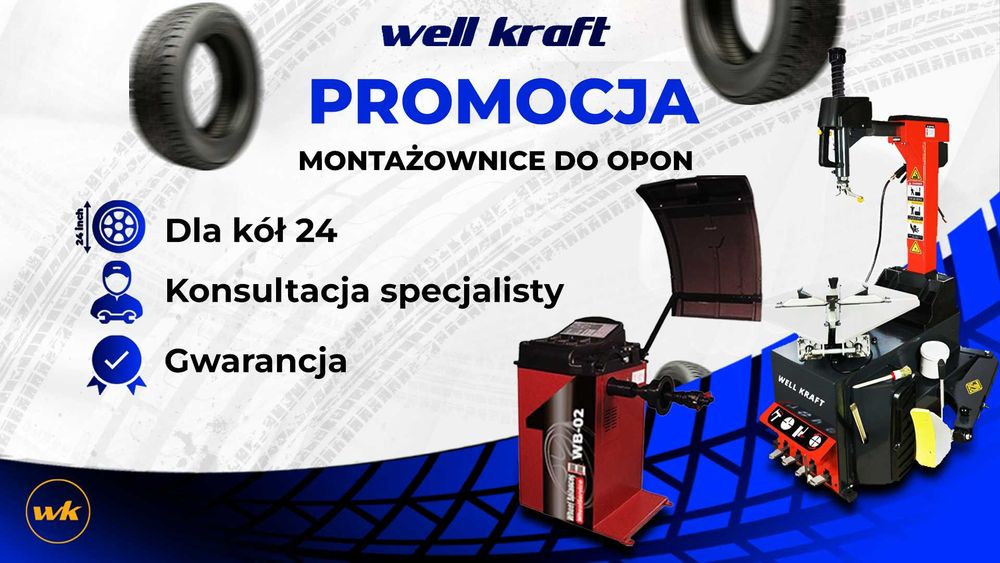 Zestaw Maszyn do Wulkanizacji Well Kraft Montażownica + Wyważarka