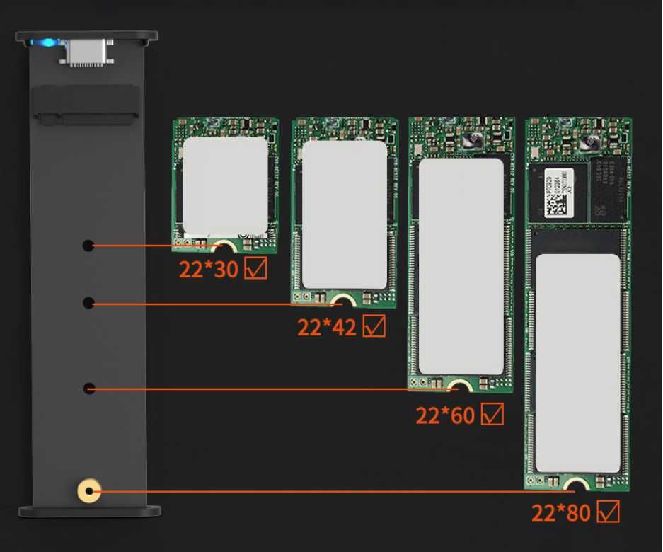 M2 NVMe Внешний карман для M2 SSD USB 3.1 Type-C Blueendless 2802N
