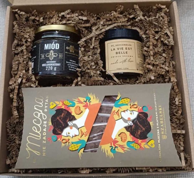 Zestaw Prezentowy Świeca Sojowa 120+Miód W.220g +CZPK