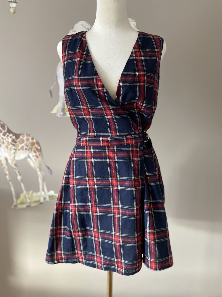 Sukienka w kratkę krótka grunge preppy nowa Missguided M