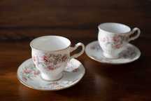 WYPRZEDAŻ Serwis 11 el. Filiżanki stara porcelana Vintage Anglia na pr