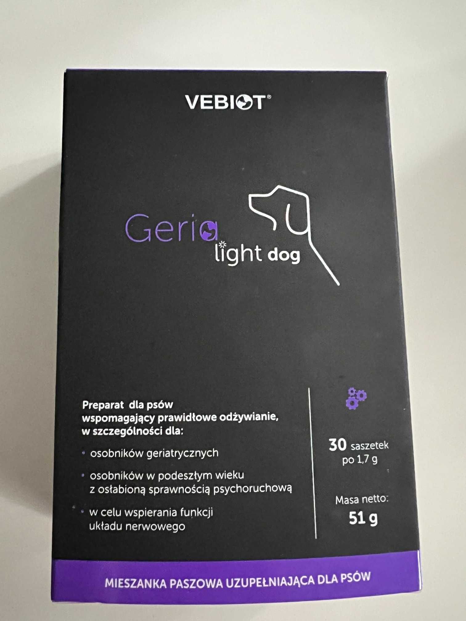 VEBIOT Geria-Light dog 20 saszetek.Preparat dla psów w podeszłym wieku