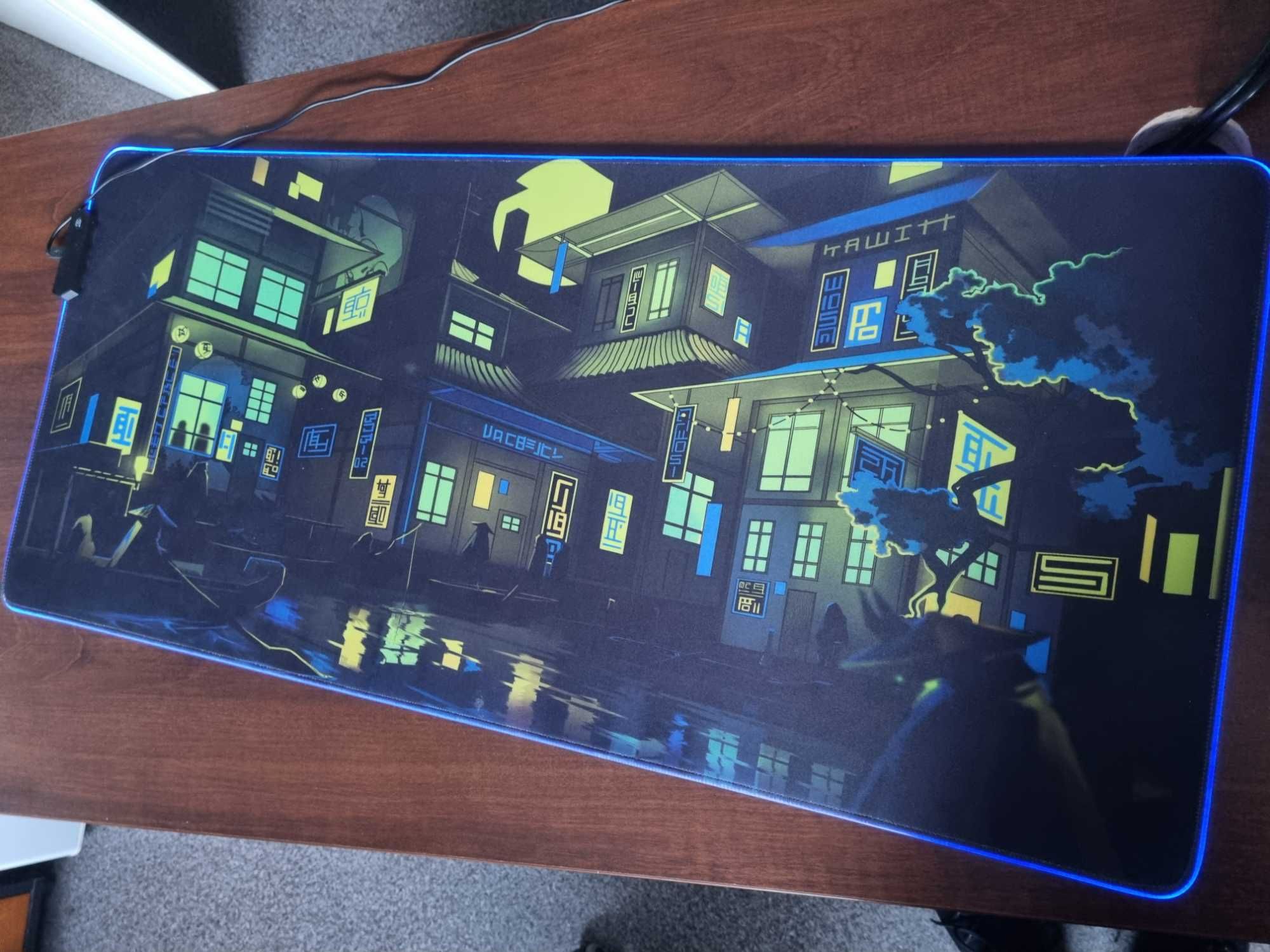 Podkładka gamingowa Japan Neon RGB Deskmat XXL