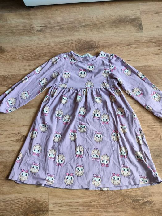 Urocza sukienka w sowy H&M 8-9 lat