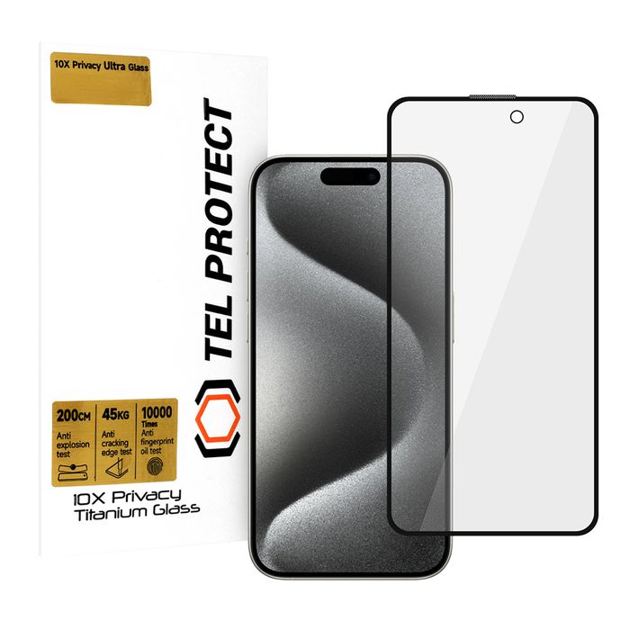 szkło Tel Protect 10X Privacy Titanium do Iphone 16 Pro/17 (koperta)