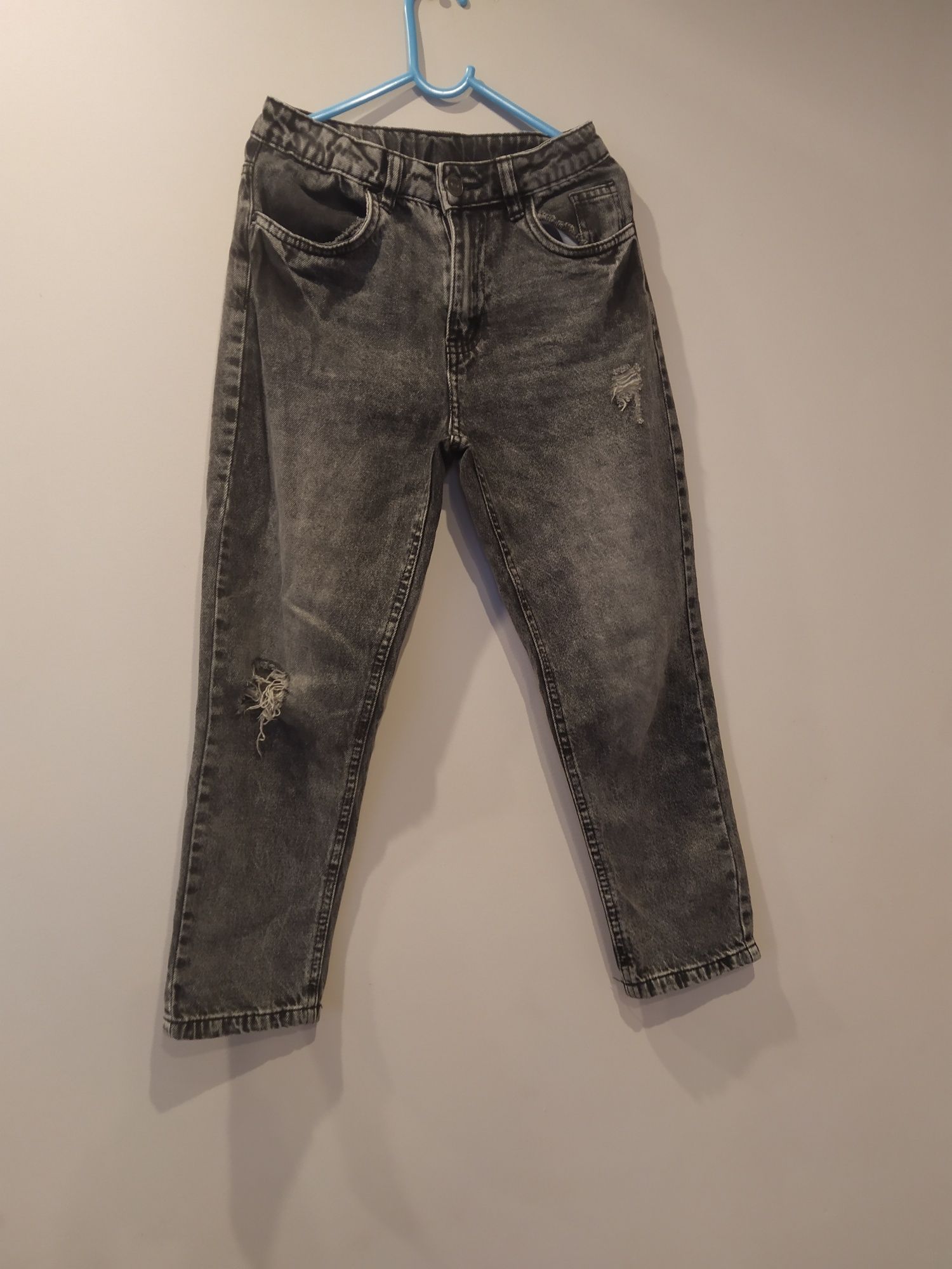 Spodnie jeansowe szare dziewczęce 140