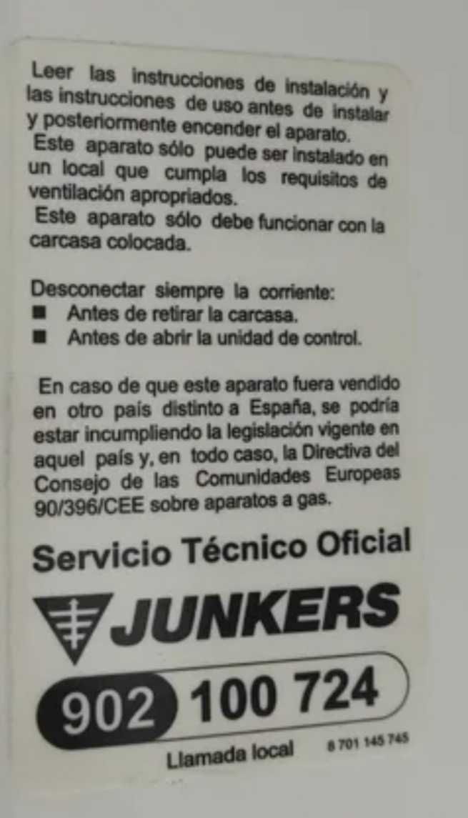 Esquentador Junkers Powercontrol f