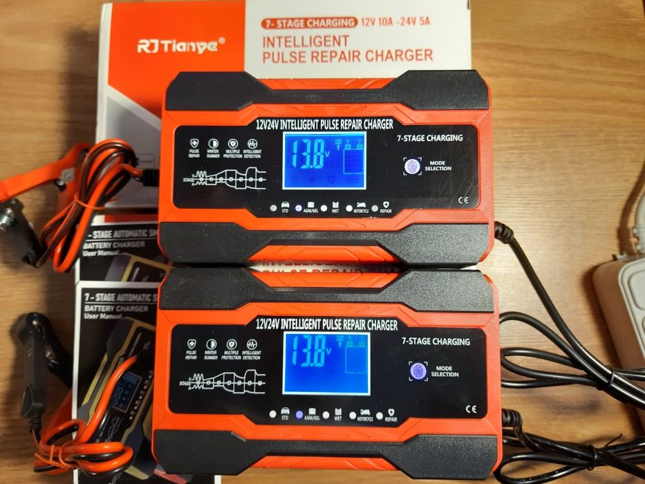 Зарядний пристрій 10А, автоматична зарядка акумулятора 10А 12В, 5А 24В
