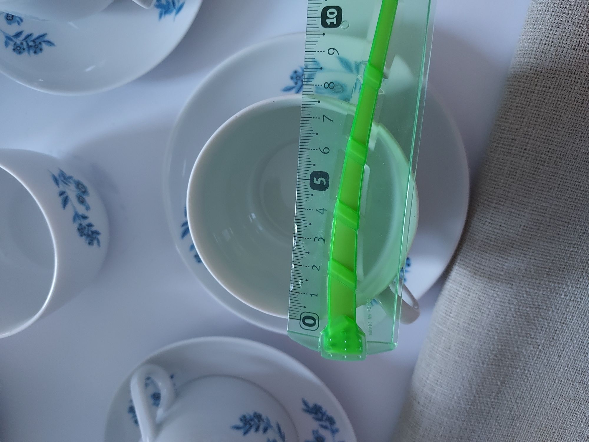 Serwis porcelana Karolina Nora dzbanek filiżanki niebieskie kwiaty