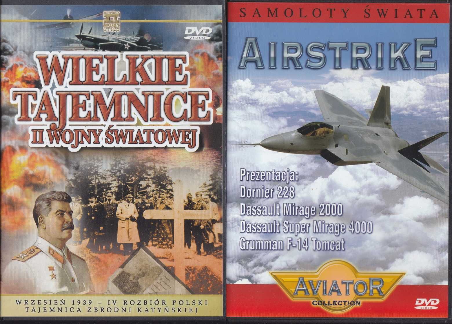 Wielkie tajemnice II wojny św. + Samoloty świata - Airstrike, DVD nowe