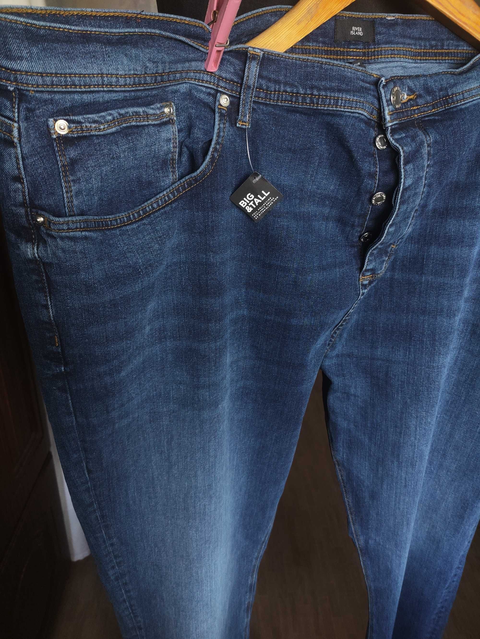 Джинсы River Island jeans United Kingdom W48 stretch mid blue.