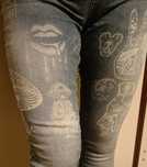 Spodnie zdobione jeans damskie 36 lycra