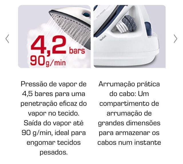 Ferro c/Caldeira Tefal Easy Pressing 4,5 bars 90g/min.