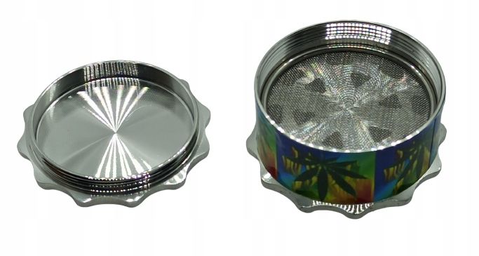 Młynek do Tytoniu Metalowy 3-częściowy w Stylu Reggae 4,5 cm