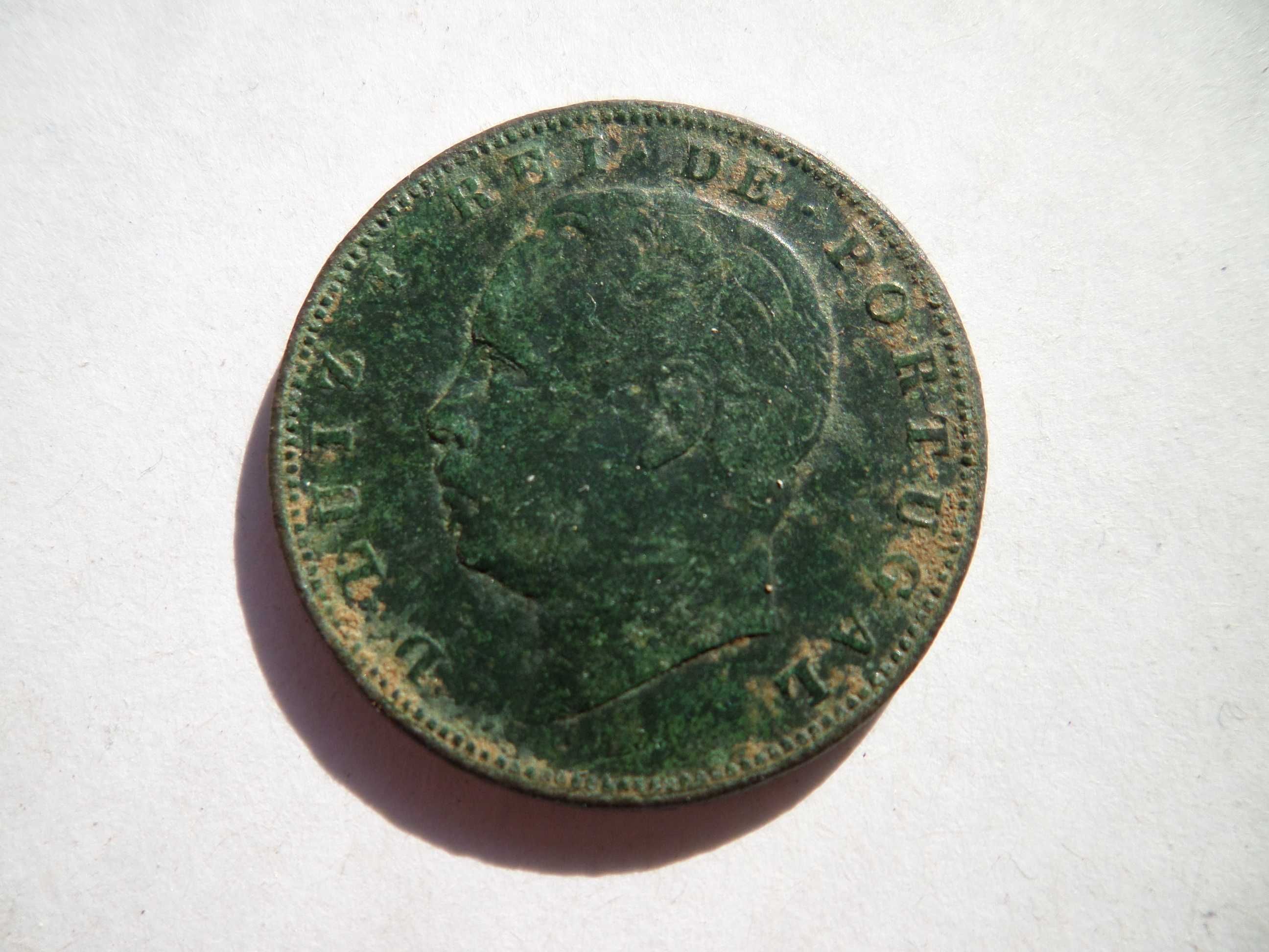 Moeda X Reis 1884, D. Luis.  Patina Verde