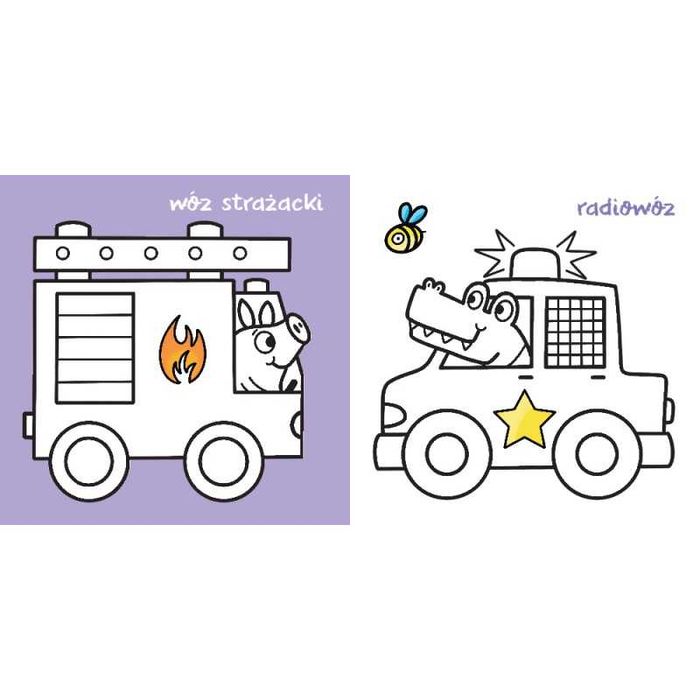 MAŁY MIŚ koloruje pojazdy naklejki AKSJOMAT
