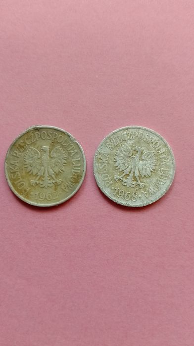 Dwie monety 10 groszy z 68 i 62 r