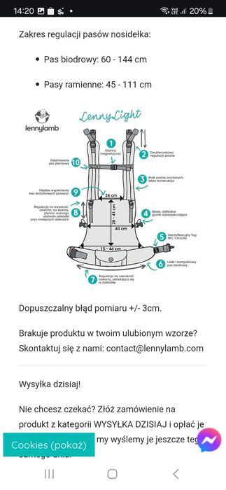 Nosidło ergonomiczne lenny lamb
