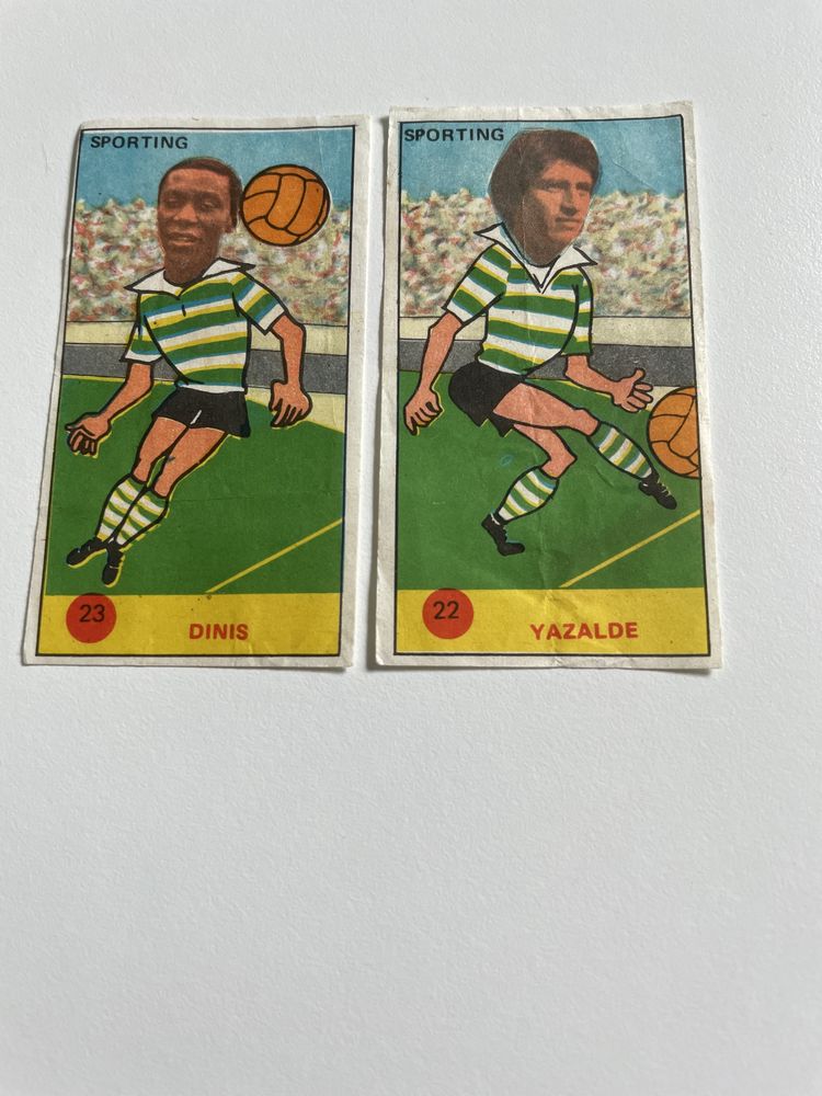 2 cromos Sporting - Yazalde e Dinis