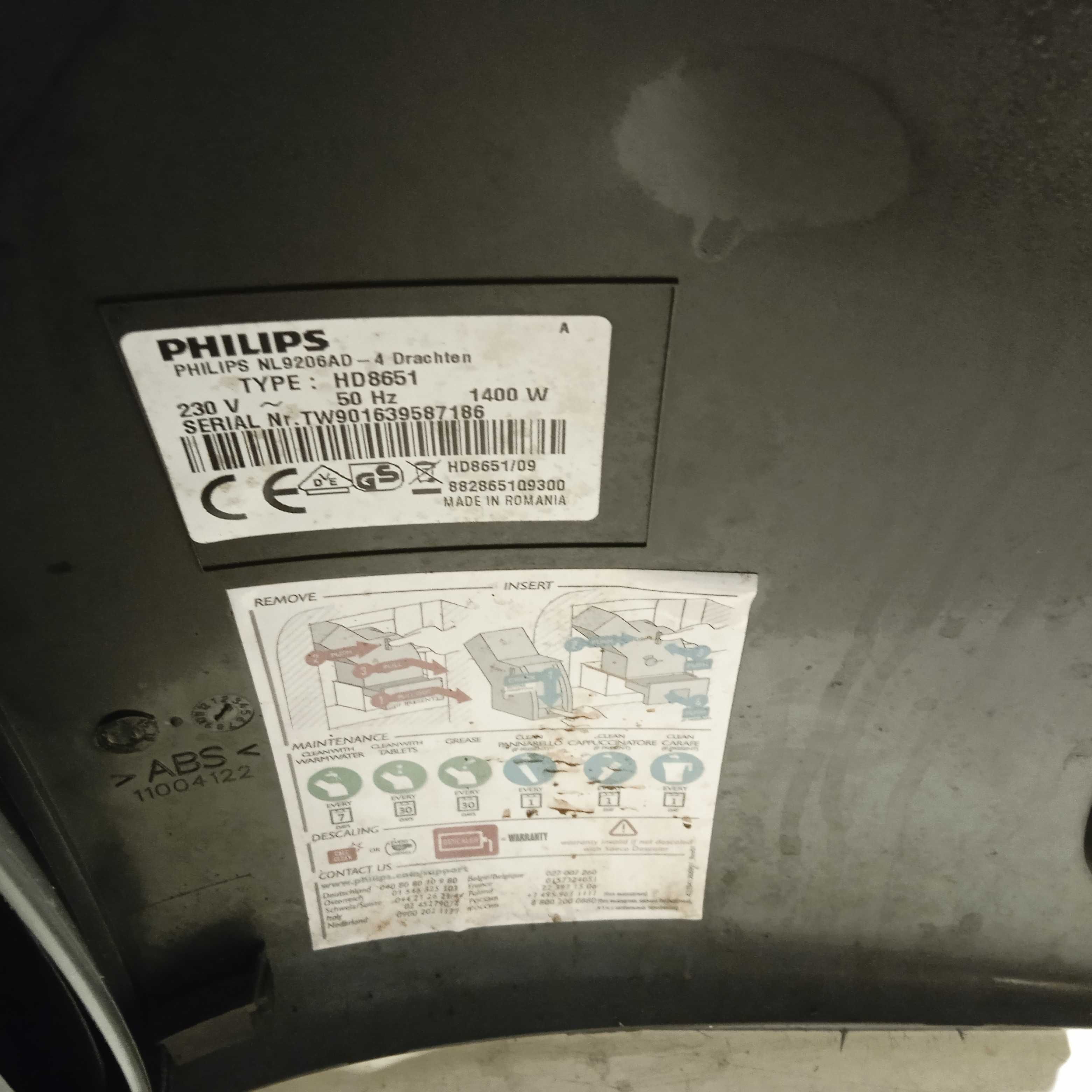 ekspres do kawy z młynkiem philips HD8651 w pełni sprawny