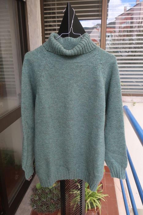 Camisola Vintage Benetton com gola (100% lã, Made in Italy, M)