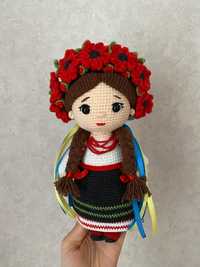 Іграшка лялька з маками українка ручна робота подарунок сувенір