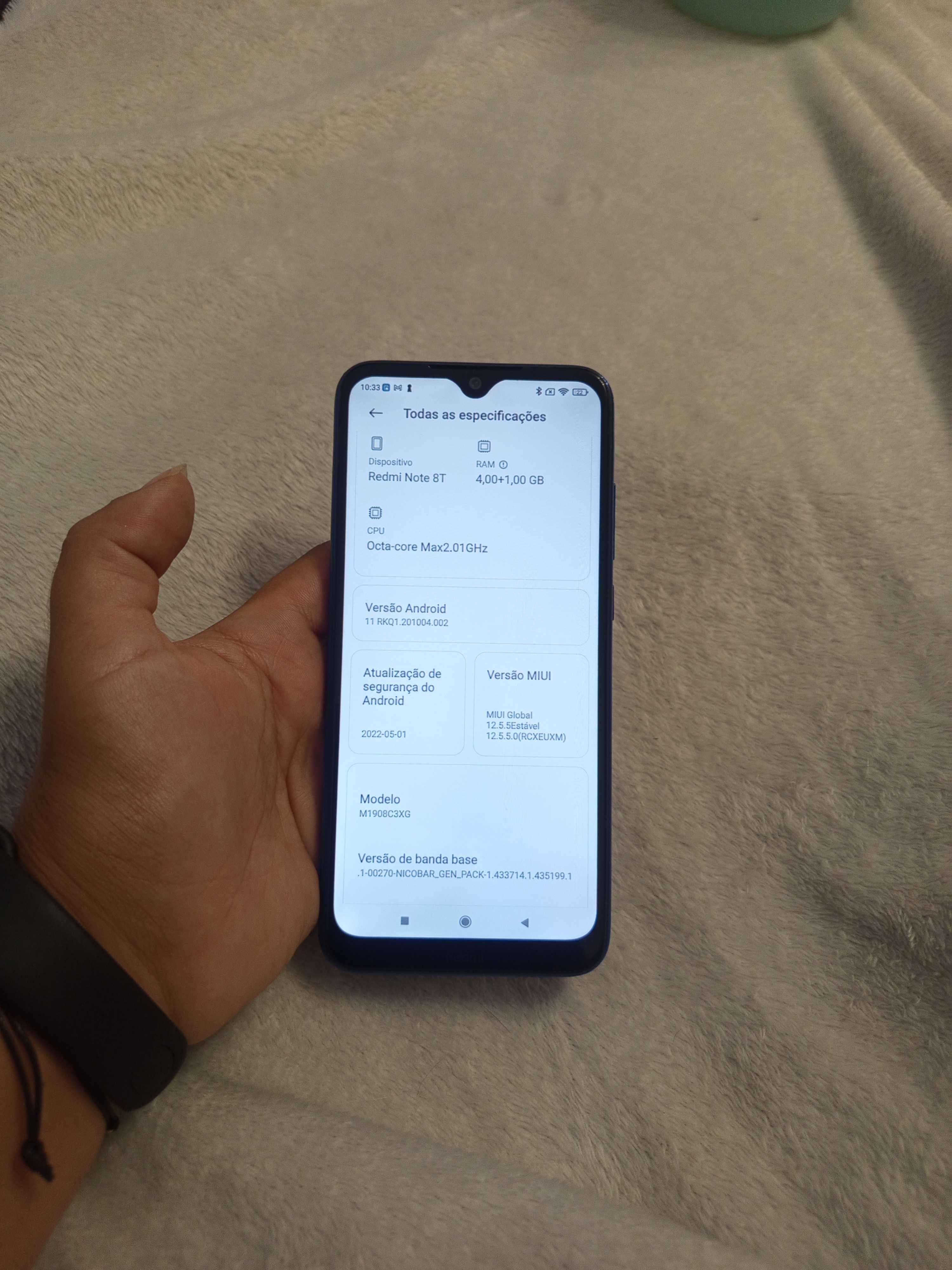 Redmi Note 8T azul