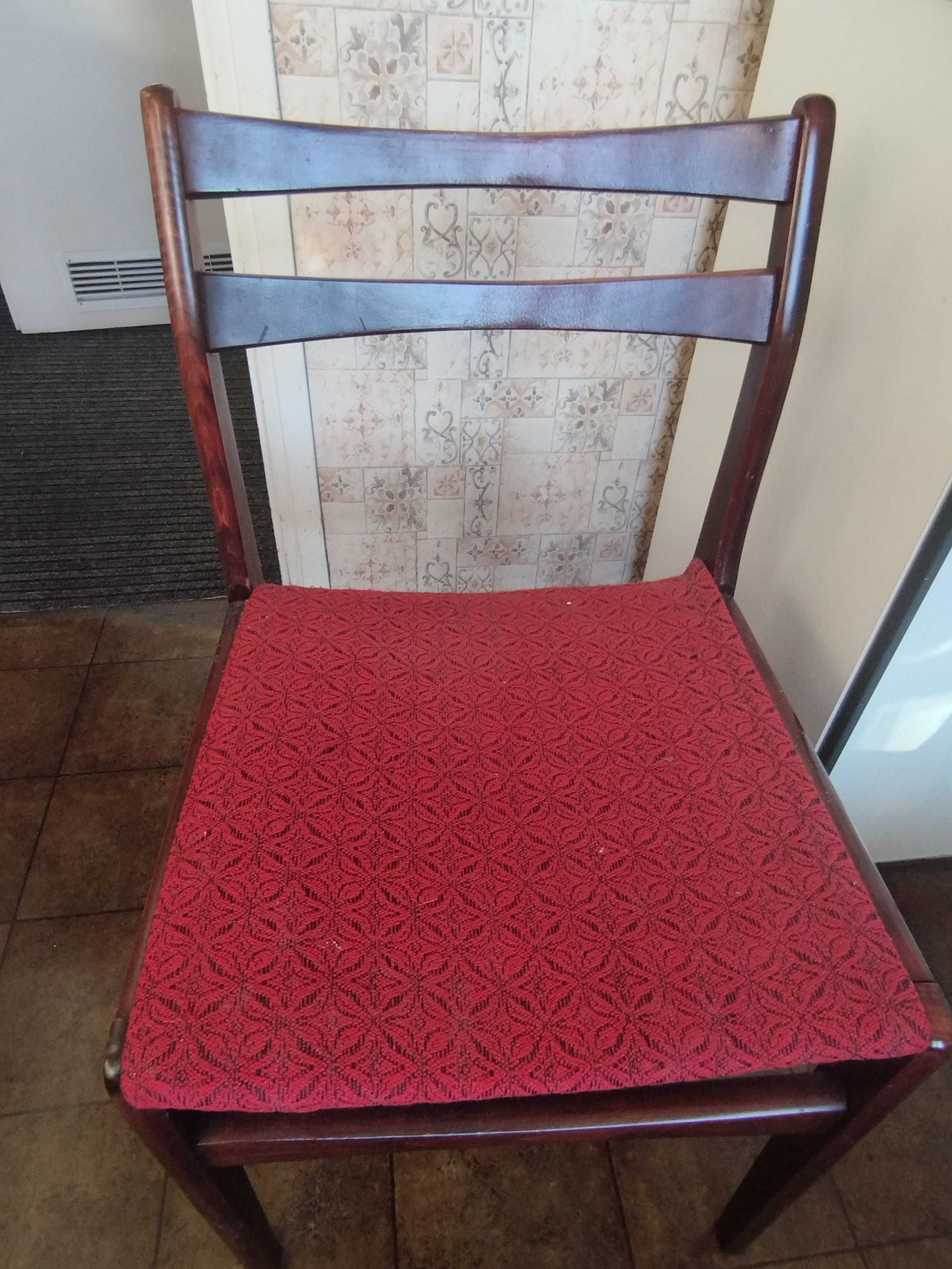3x Krzesło drewniane w stylu PRL Vintage bdb stan drewna, db tapicerki