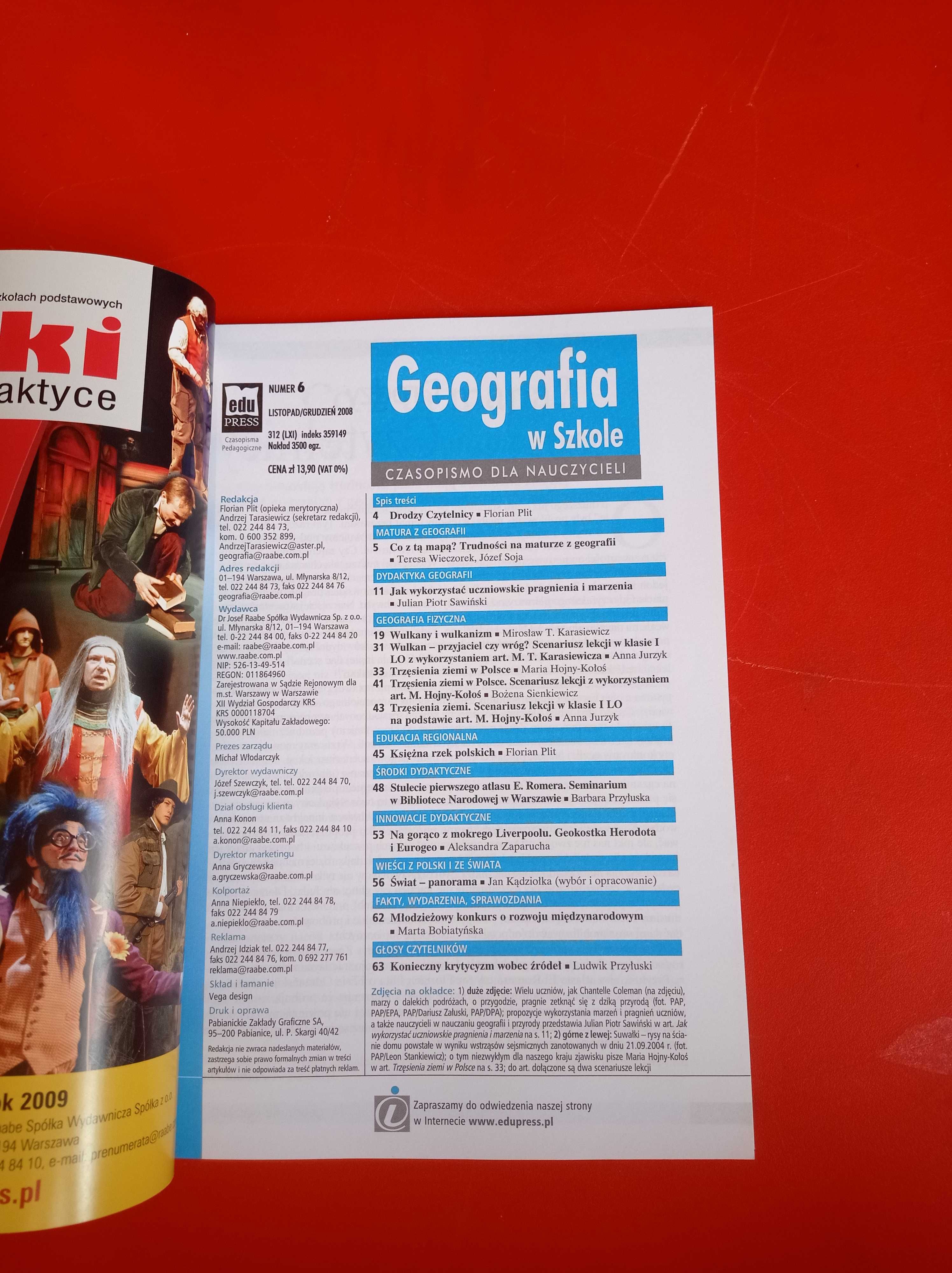 Geografia w szkole, nr 6 listopad/grudzień 2008