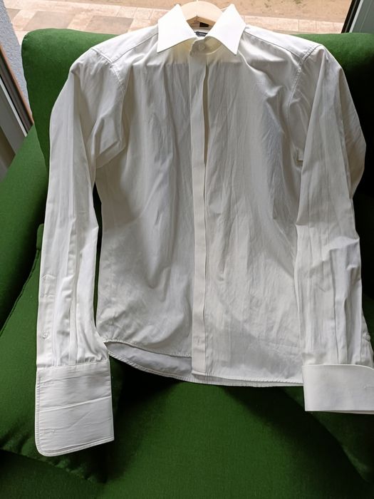 Elegancka koszula męska na 176-182 z mankietami na spinki