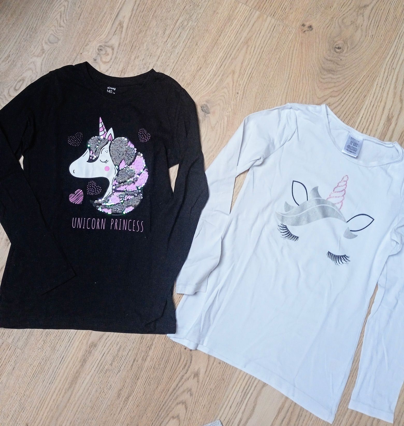 Sinsay Lindex 2 pack bluzeczek Unicorn jednorożec 140