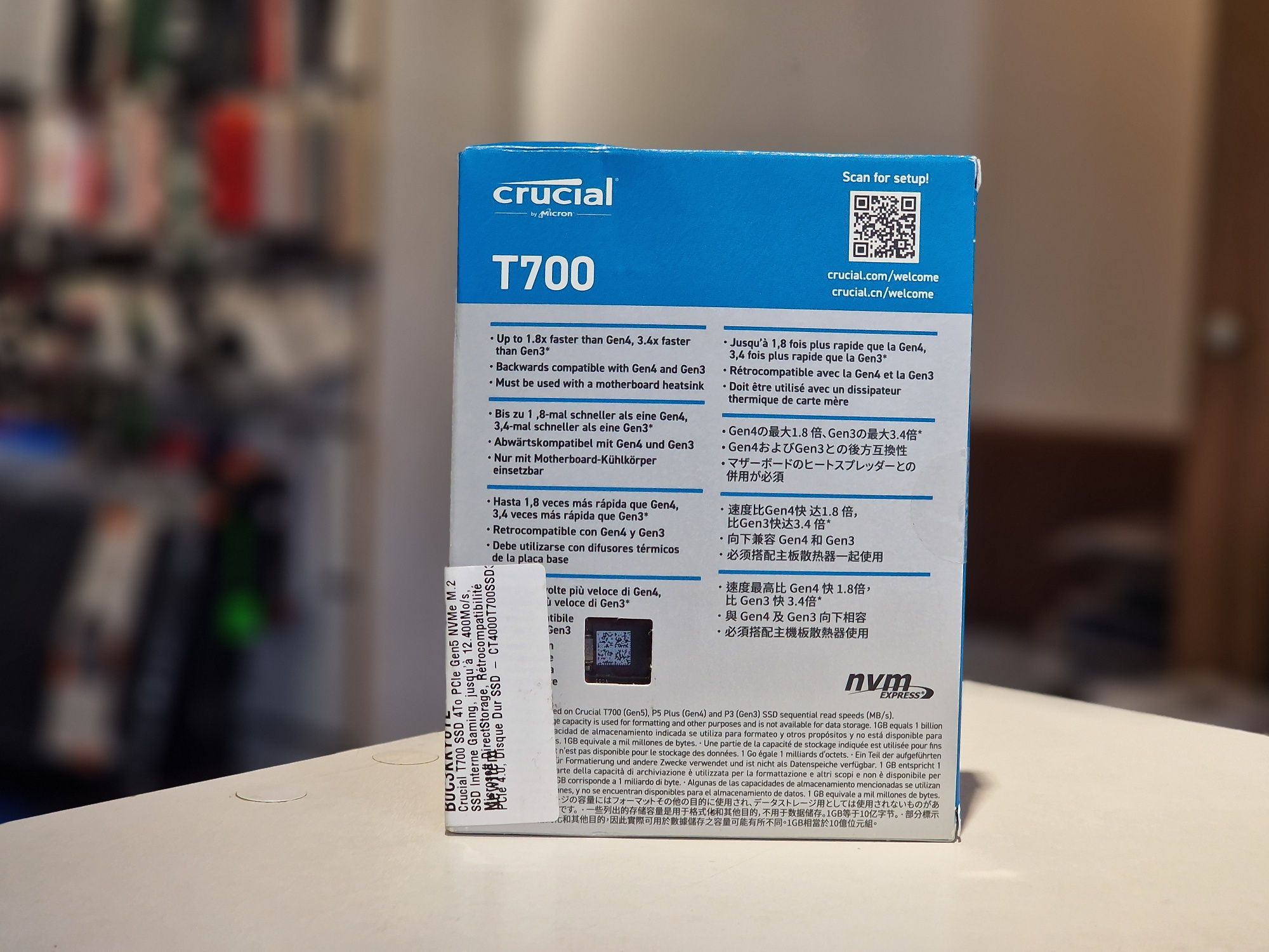 Накопичувач Crucial T700 4TB M.2 NVMe PCIe 5.0 x4 3D NAND (TLC) (CT400