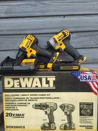 Комплект DeWalt DCK280C20 Шуруповерт. DCD780 DCF885. Зарядне DCB112.