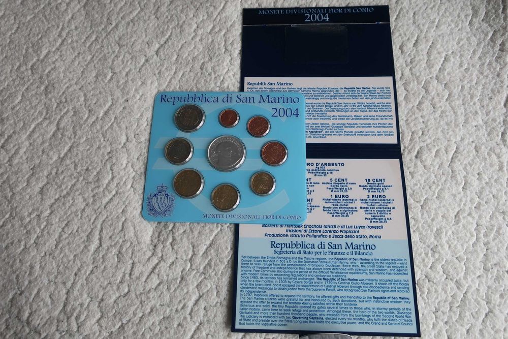 Carteira Moedas EURO Coins - SÃO MARINO (Vários Anos)