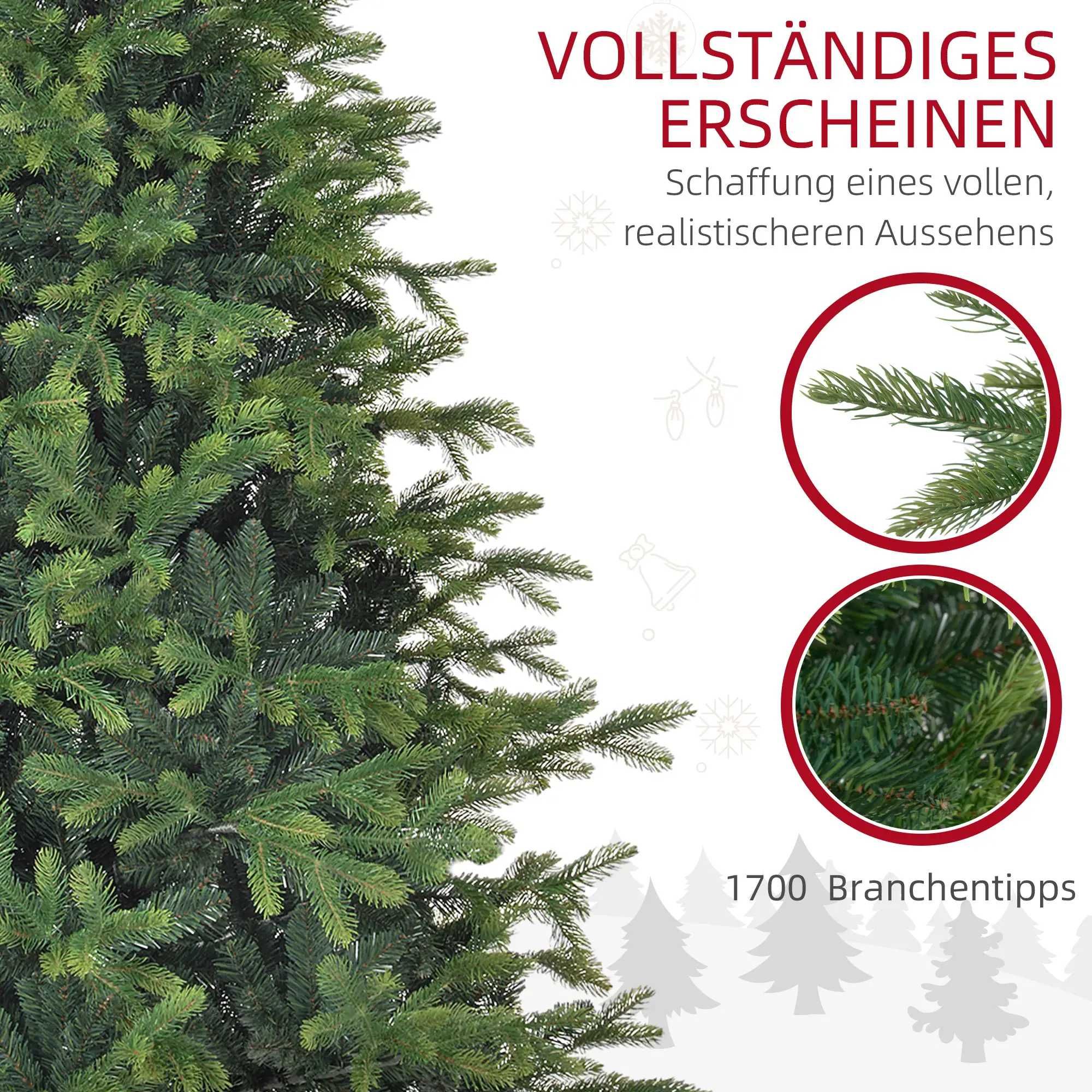 Sztuczna Choinka 180 cm + światełka LED, Realistyczny Wygląd, Zielona